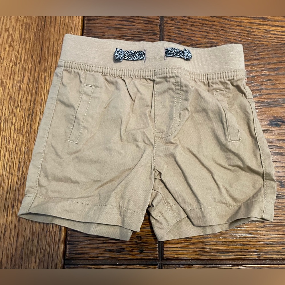 Cat & Jack Khaki Flat-Front Elastic Waist Shorts